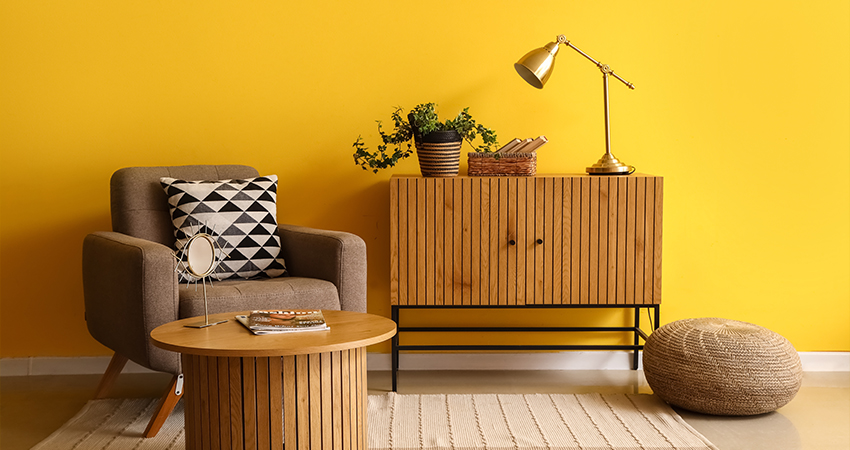 Le jaune dans un style scandinave